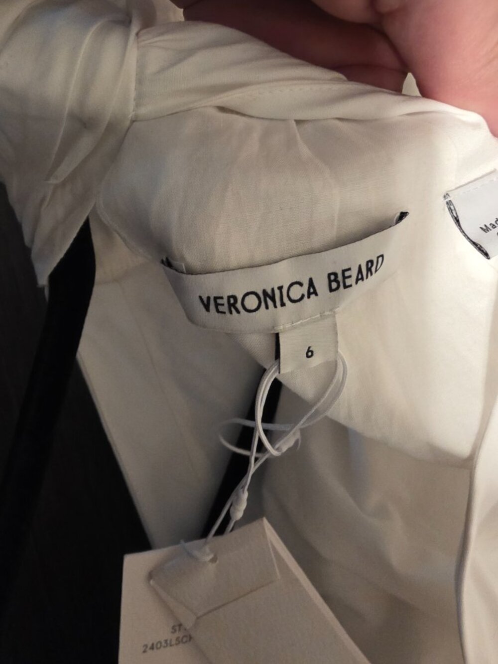 Veronica Beard Kinny Smocked Cotton Blend Midi Dress NWT White Size 6 - Picture 8 of 14